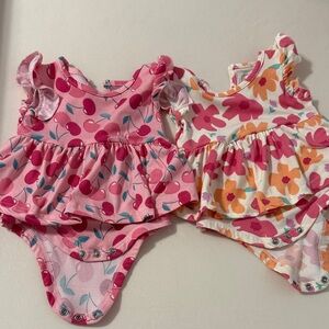 Floral and Cherry Print Kids One Pieces